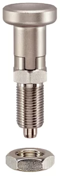Accessories for: 22120. Index Plungers with hexagon collar and locking, stainless steel