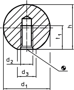                                             球形旋鈕 金屬類型，接近於 DIN 319 
 IM0001781 Zeichnung
