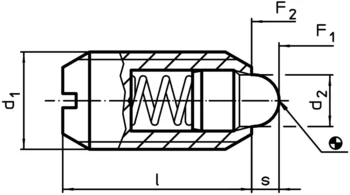                                             Spring Plunger 有螺栓和槽 - 英寸 
 IM0003494 Zeichnung
