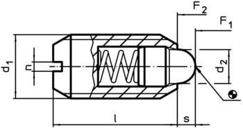                                             Spring Plunger 有螺栓和沟 
 IM0003506 Zeichnung
