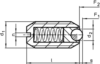                                             Federndes Druckstück mit rollender Kugel und Schlitz
 IM0006603 Zeichnung
