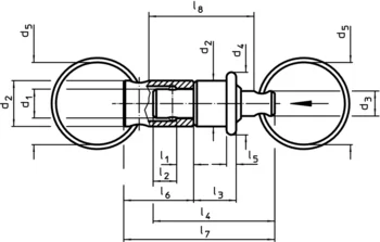                                            球型鎖附連接器  自行鎖附，帶有定位環 
 IM0012908 Zeichnung
