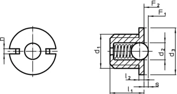                                             Şuruburi de presiune cu guler şi bilă, locaş frontal
 IM0013182 Zeichnung
