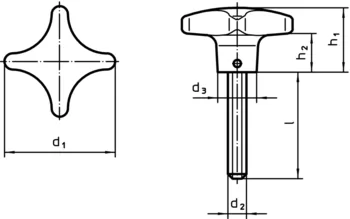                                             Şuruburi cu manetă palmiformă similar cu DIN 6335, oţel inoxidabil
 IM0013380 Zeichnung
