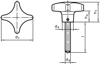                                             Şuruburi cu manetă palmiformă similar cu DIN 6335, oţel inoxidabil A4
 IM0013381 Zeichnung
