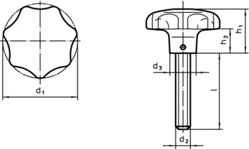                                             スターグリップ 、オネジ付 DIN 6336に類似、ステンレス鋼
 IM0013382 Zeichnung
