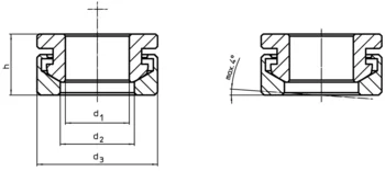                                             Kompaktní kulové podložky + kuželové pánve odpovídající DIN 6319
 IM0002164 Zeichnung cz
