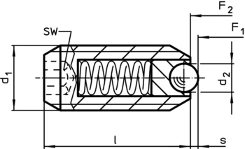                                             Odpružený element s otáčivou kuličkou a vnitřním šestihranem
 IM0007597 Zeichnung cz
