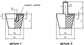                                            Rubber Endstop Buffers truncated cone form
 IM0009829 Zeichnung en
