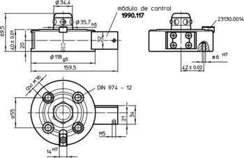                                             Elementos de Conexión modular, accionamiento neumático, con protección antigiro
 IM0007322 Zeichnung es
