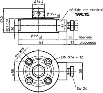                                             Ele­men­tos de Co­ne­xión modular, accionamiento mecánico
 IM0007328 Zeichnung es
