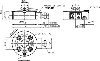                                             Elementos de Conexión modular, accionamiento mecánico, con protección antigiro
 IM0007331 Zeichnung es
