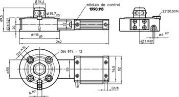                                             Ele­men­tos de Co­ne­xión modular, accionamiento neumático, reforzado, con protección antigiro
 IM0008107 Zeichnung es
