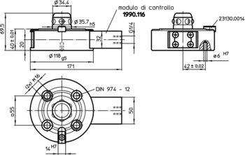                                             Mo­du­lo base idraulico, con antirotazione
 IM0000626 Zeichnung it
