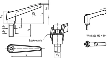                                             Prze­staw­ne dźwi­gnie za­ci­sko­we części wewnętrzne ze stali nierdzewnej, ze śrubą
 IM0001378 Zeichnung pl
