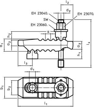                                             Łapy regulowane, z elementem kontrującym, ze śrubą dwustronną
 IM0002060 Zeichnung pl

