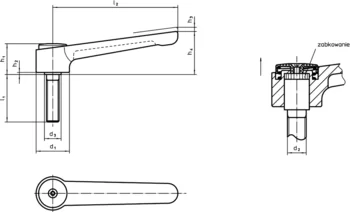                                             Re­gu­lo­wa­ne pła­skie dźwi­gnie za­ci­sko­we ze śrubą, stal nierdzewna
 IM0009721 Zeichnung pl
