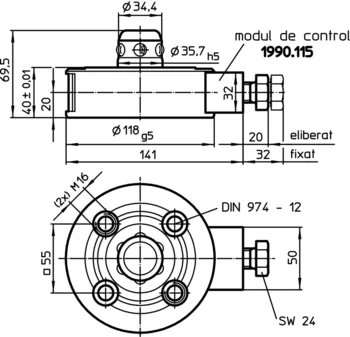                                             Elemente de conectare modulare, cu acţionare mecanică
 IM0000664 Zeichnung ro

