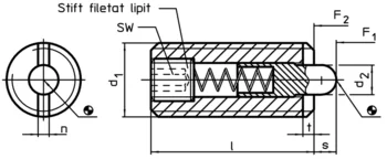                                             Sculă de asamblare pentru montare pe canal (partea cu pini) pentru şuruburi de presiune
 IM0003369 Zeichnung ro
