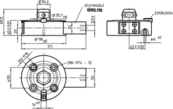                                             Kopplingselement modullär, hydrauliskt manövrerad, skyddad mot vridning
 IM0000624 Zeichnung se
