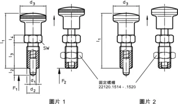                                            鎖緊螺母 ISO 8675 (DIN 439) 適用於分割螺栓和分割定位柱
 IM0013569 Zeichnung tw
